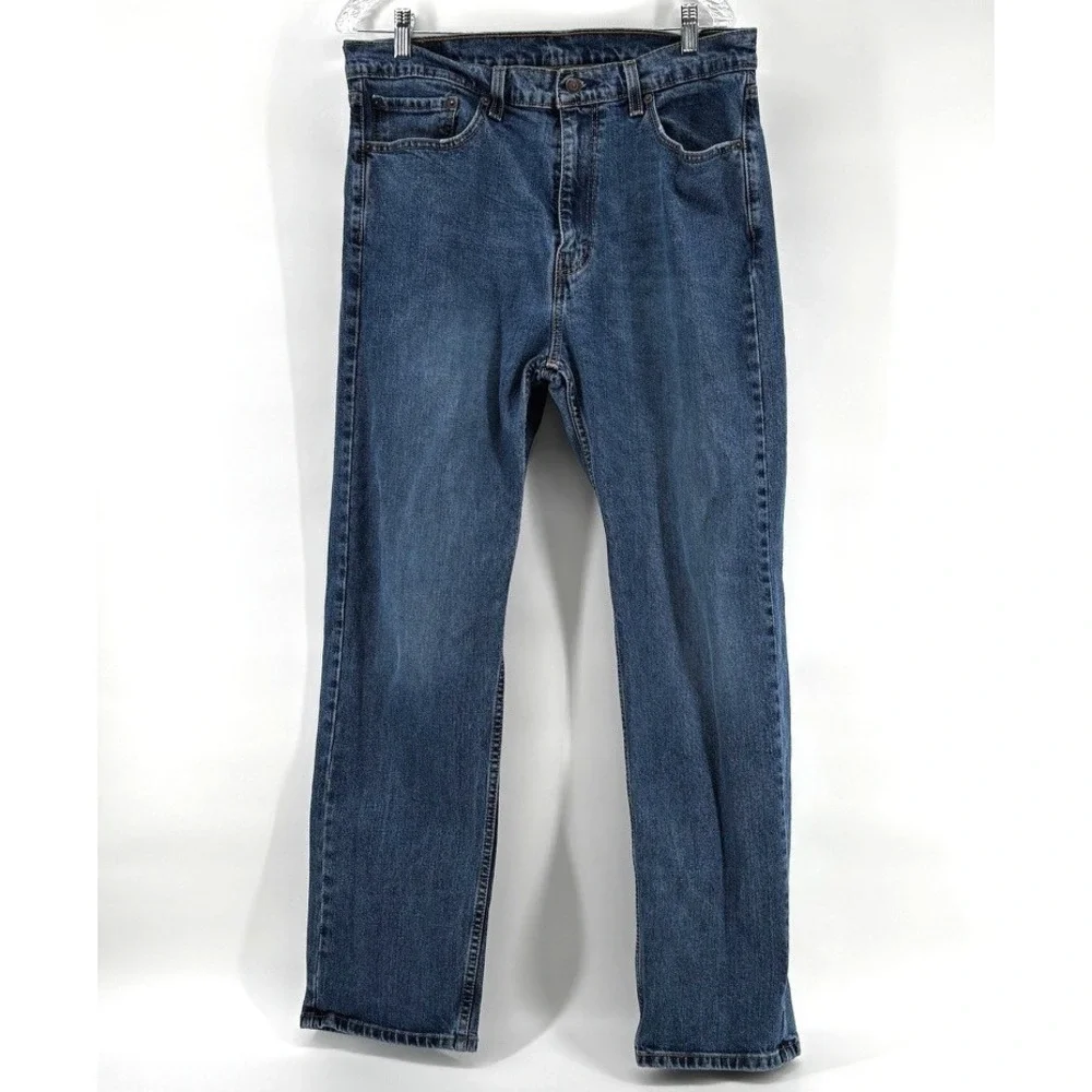 Levi's 505 Jeans 36x32 (Measures 35X31) Blue Denim High Rise Straight Leg Taper